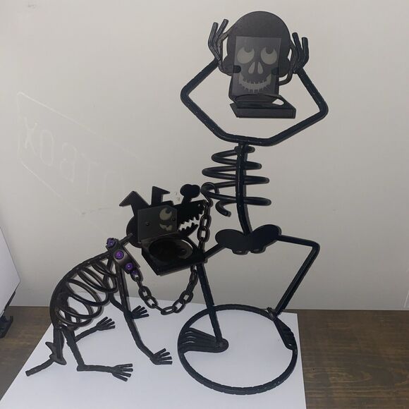 PartyLite Halloween Skeleton Mr. Bones & Dog Sticks Tea Lite Candle Holders - Picture 7 of 9